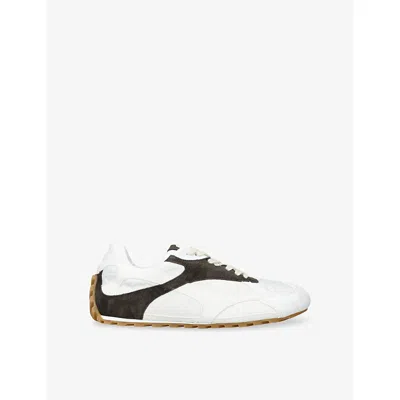 Bottega Veneta Mens White/oth Orbit Flash Suede And Shell Trainers Eur 38/5 Uk In Multi