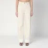 Bottega Veneta Meringue Coloured Turned Up Jeans In Beige