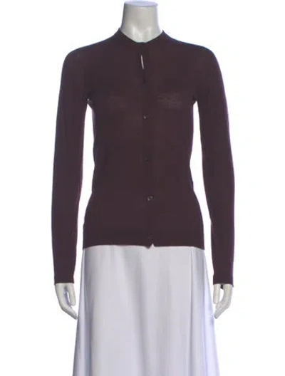 Pre-owned Bottega Veneta Merino Wool Crew Neck Sweater In Burgundy