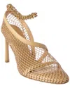 Bottega Veneta Mesh & Leather Ankle Strap Sandal In Brown