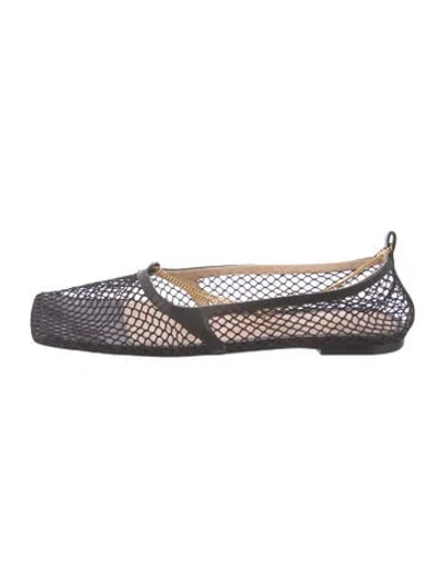 Pre-owned Bottega Veneta Mesh Ballet Flats In Black
