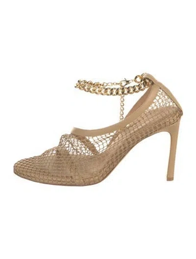 Pre-owned Bottega Veneta Mesh Chain-link Accents Espadrilles W/ Tags In Neutral