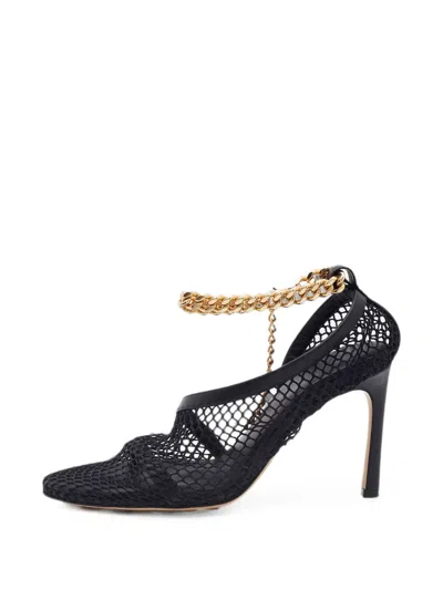 Pre-owned Bottega Veneta Mesh Chain-link Pumps In Black