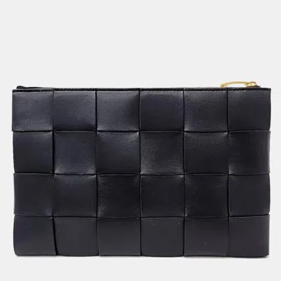 Pre-owned Bottega Veneta Mesh Clutch Bag In Black