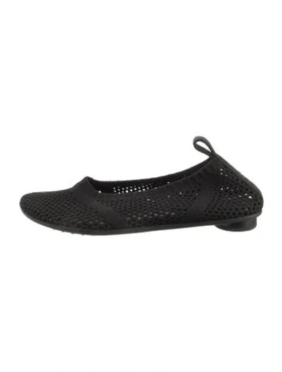 Pre-owned Bottega Veneta Mesh Flats In Black