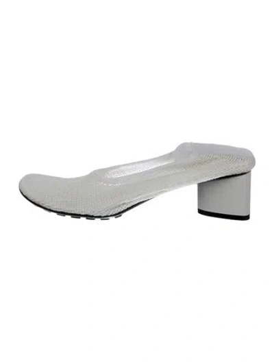 Pre-owned Bottega Veneta Mesh Mules In Silver
