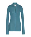 Bottega Veneta Mesh Cardigan In Petrol Color In Blue