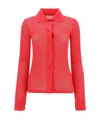 Bottega Veneta Mesh Buttoned Cardigan In Red