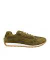 Bottega Veneta Womens Khaki Orbit Suede And Mesh Low-top Trainers In Green