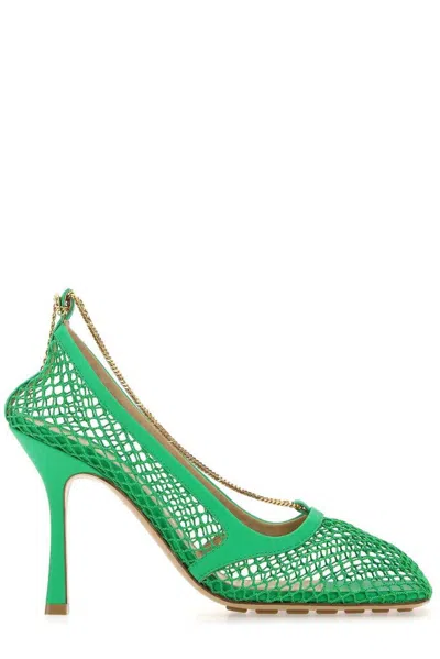 BOTTEGA VENETA MESH SQUARE-TOE PUMPS