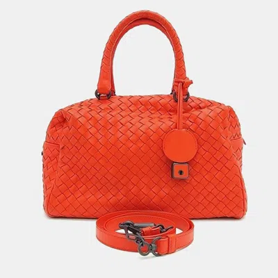 Pre-owned Bottega Veneta Mesh Tote And Shoulder Bag In Red