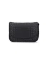 Bottega Veneta Black Veneto Flap Messenger Bag In Black