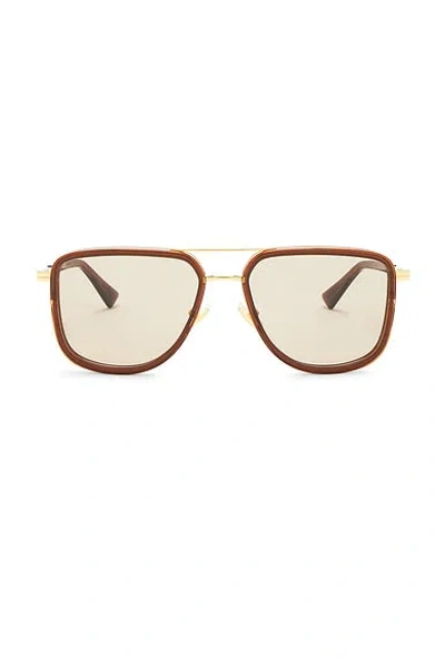 Bottega Veneta Metal Combi Pilot Sunglasses In Multi