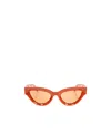 Bottega Veneta Sharp Cat Eye Sunglasses In Red