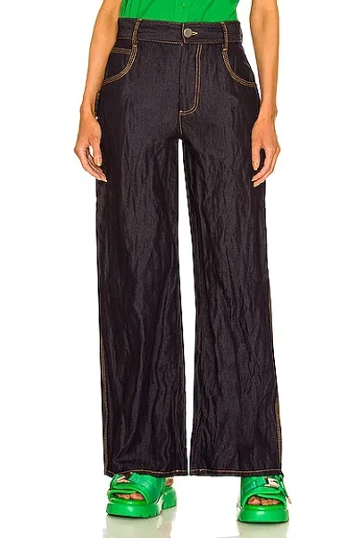 Bottega Veneta Metal Denim Twill Trouser In Indigo