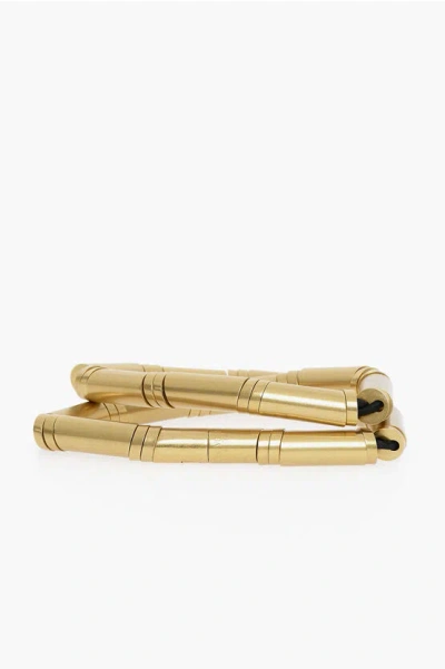 Bottega Veneta Metal Elasticated Belt In Gold