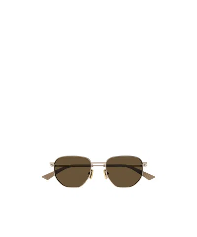 Bottega Veneta Metal Frame Sunglasses In Green