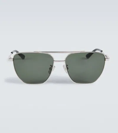 Bottega Veneta Metal-frame Sunglasses In Silver
