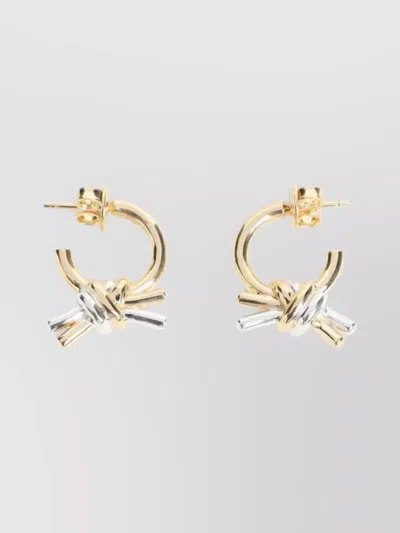 BOTTEGA VENETA METAL HOOP KNOT EARRINGS