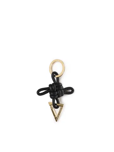 Bottega Veneta Metal Key Ring In Black