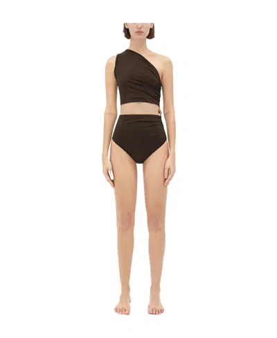 Bottega Veneta Metal Knot Swimsuit In Nude