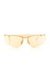 Bottega Veneta Metal Rimless D-frame Sunglasses In Gold