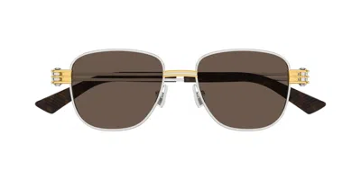 Bottega Veneta Square-frame Gold-tone Sunglasses