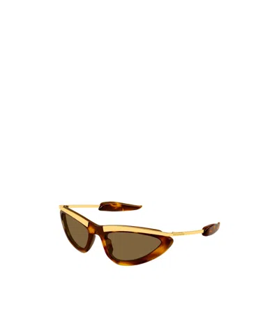 Bottega Veneta Metal Sunglasses In Brown