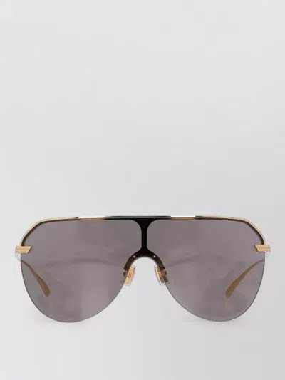 Bottega Veneta Metal Sunglasses Curved Temples Dark Lenses In Multi