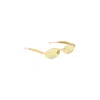 Bottega Veneta Women Gold Metal Sunglasses In Yellow