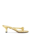 Bottega Veneta Blink Metallic Knot Slide Sandals In Gold