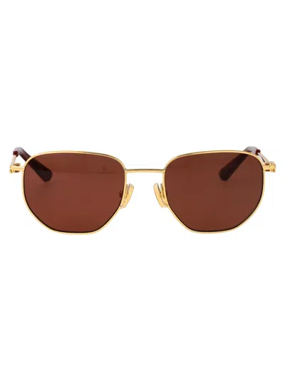 Bottega Veneta Metallic Gold Sunglasses