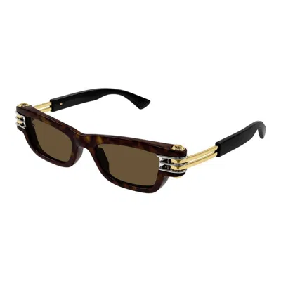 Bottega Veneta Metallic Havana Sunglasses