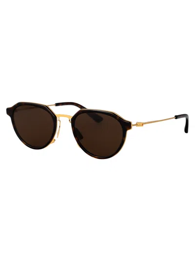 Bottega Veneta Metallic Havana Sunglasses In Brown