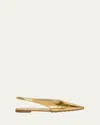 Bottega Veneta Metallic Leather Slingback Ballerina Flats In Gold
