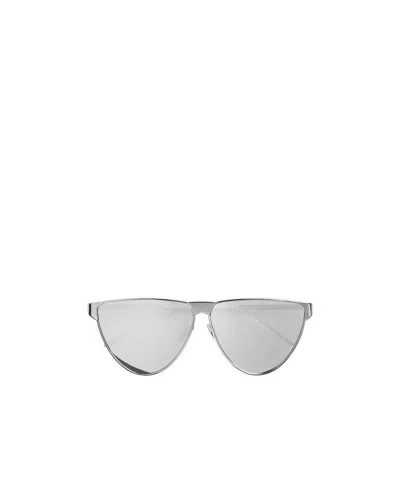 Bottega Veneta Metallic Round Frame Sunglasses In Nude