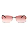Bottega Veneta Metallic Silver Sunglasses In Multi