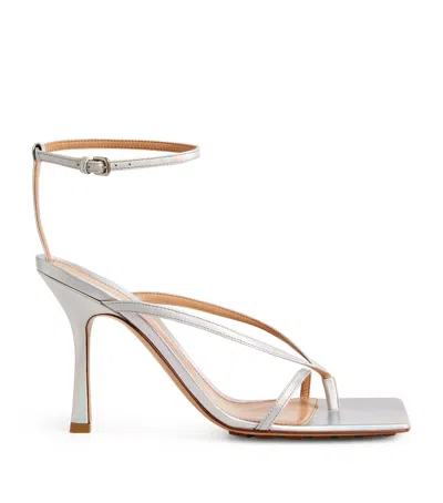 Bottega Veneta Silver Stretch Strap Sandal In 1414 Silver
