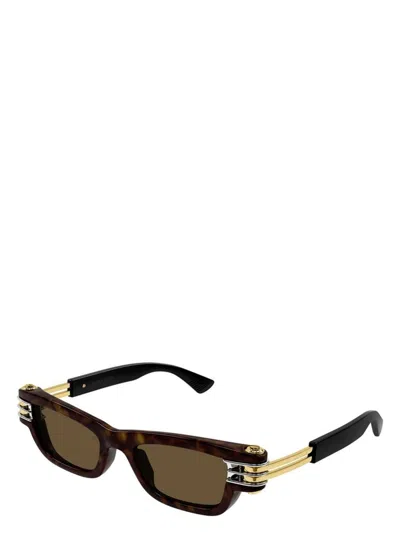 Bottega Veneta Metallic Sunglasses In Brown