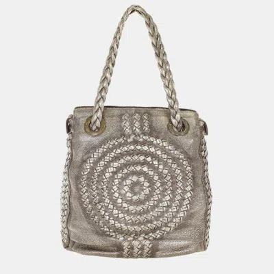 Pre-owned Bottega Veneta Metallic Tote Bag In Gold
