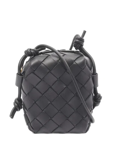 Pre-owned Bottega Veneta Micro Intrecciato Shoulder Bag In Black