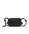 Bottega Veneta Micro Loop Knitted Crossbody Bag In Black