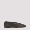 Bottega Veneta Micro Wave Brown Nappa Leather Ballerinas In Gray