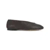 Bottega Veneta Micro Wave Brown Nappa Leather Ballerinas In Gray