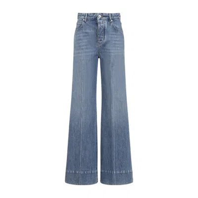 BOTTEGA VENETA BOTTEGA VENETA MID BLUE COTTON PALAZZO DENIM JEANS