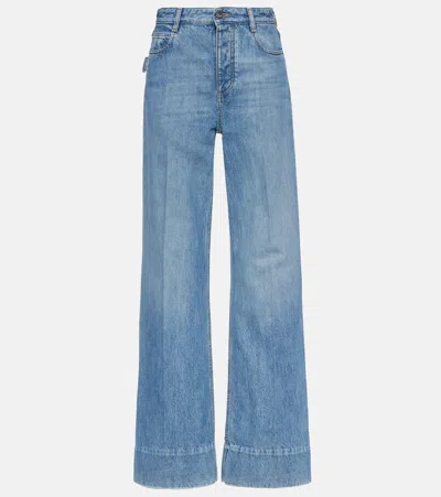 Bottega Veneta Mid-rise Wide-leg Jeans In Blue