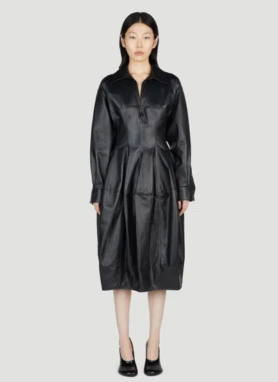 Bottega Veneta Midi Balloon Dress In Black