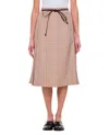Bottega Veneta Check Tech Viscose Midi Skirt Clothing In Neutrals