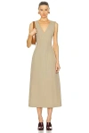Bottega Veneta Open-back Compact Cotton Dress In Sand