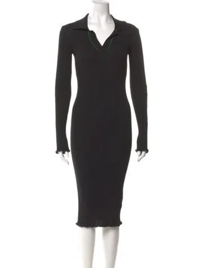 Pre-owned Bottega Veneta Midi Length Dress In Gray